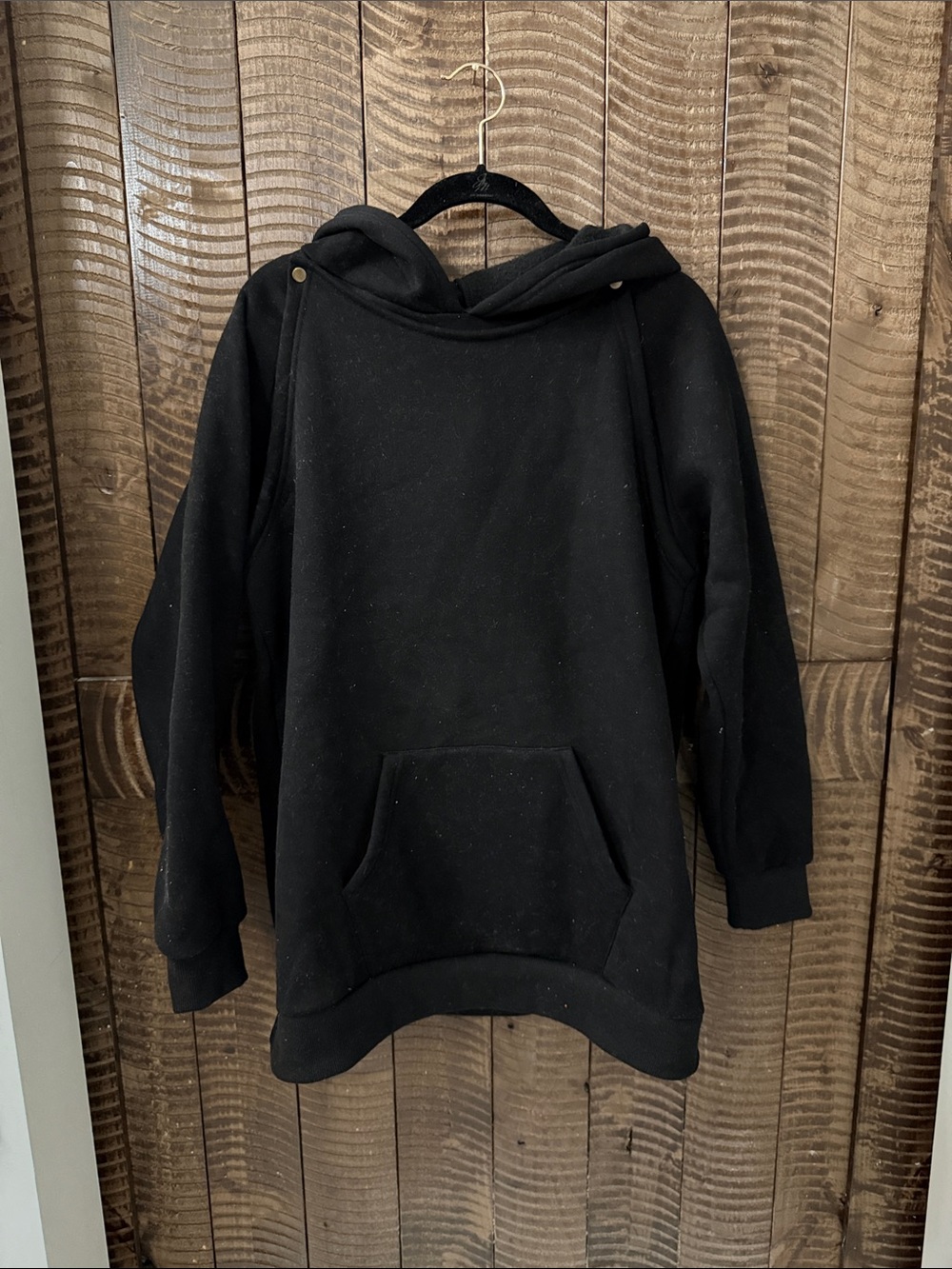 Latched Mama Black Baby wearing hoodie